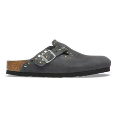 Boston Rivets Suede Leather Charcoal Tonal