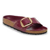 Madrid Hammered Big Buckle Natural Leather Patent Zinfandel High Shine