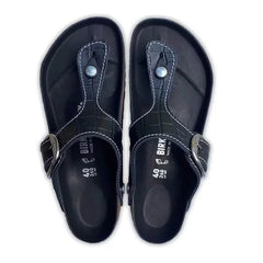 Gizeh Big Buckle Natural Leather Patent Black