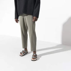 Arizona Shearling Suede Leather-Shearling Plaid White