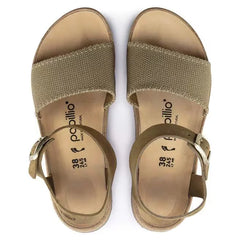 Glenda Suede Leather-Textile Faded Khaki