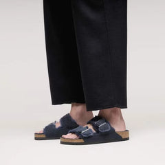 Arizona Shearling Suede Leather New Navy