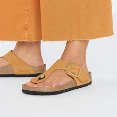 Gizeh Big Buckle Nubuck Leather Burnt Orange