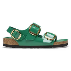 Milano Big Buckle Natural Leather Patent High Shine Digital Green