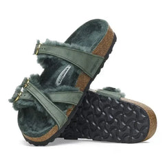 Franca Shearling Nubuck Leather Thyme