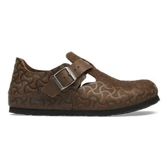 London Single Strap Natural Leather Embossed