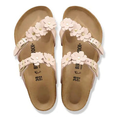 Mayari Flower Embellishment Natural Leather