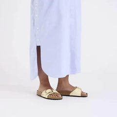 Madrid Big Buckle Raffia Textile