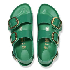 Milano Big Buckle Natural Leather Patent High Shine Digital Green