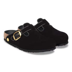 Boston Big Buckle Piping Rivet Logo Textile Velvet Black