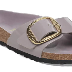 Madrid Hammered Big Buckle Natural Leather Patent High-Shine Faded Purple