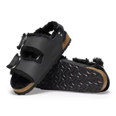 Milano Big Buckle Shearling Natural Leather Oiled