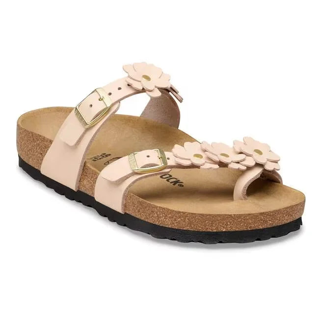Mayari Flower Embellishment Natural Leather