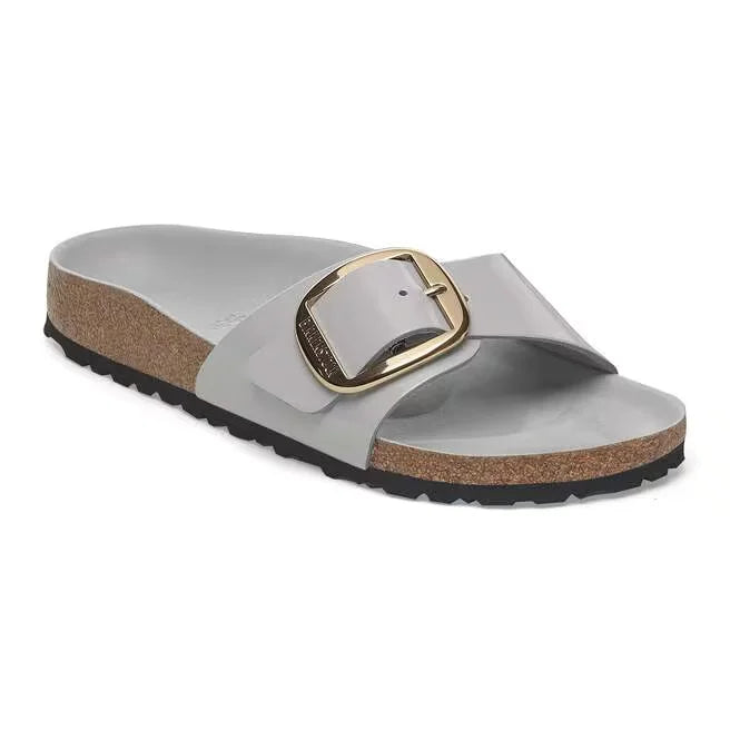 Madrid Big Buckle Natural Leather Patent