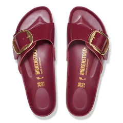 Madrid Hammered Big Buckle Natural Leather Patent Zinfandel High Shine