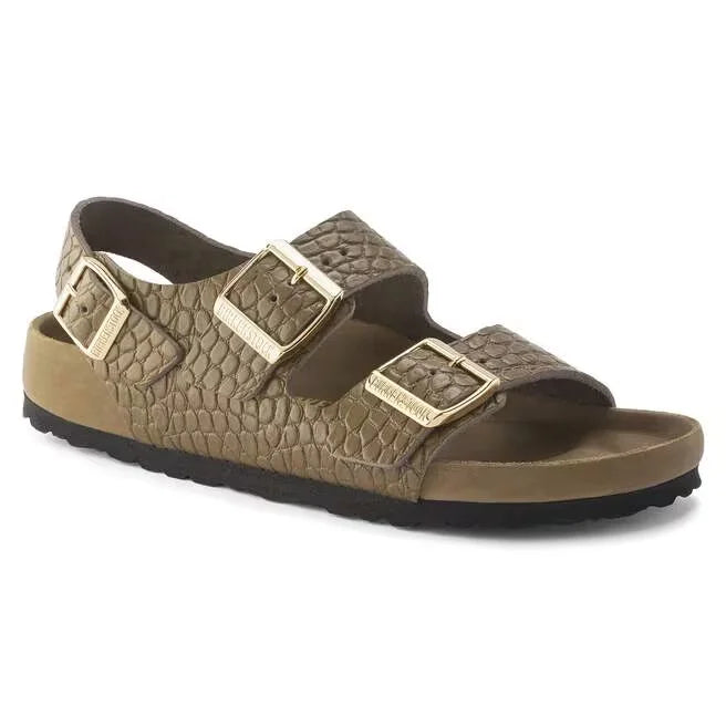 Milano Rivet Logo Natural Leather Embossed