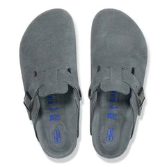 Boston Soft Footbed Suede Leather Basalt Gray Tonal
