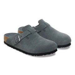 Boston Soft Footbed Suede Leather Basalt Gray Tonal