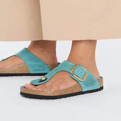 Gizeh Big Buckle Oiled Leather Biscay Bay
