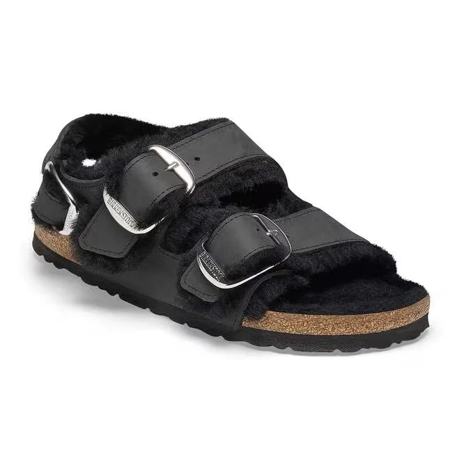 Milano Big Buckle Shearling Natural Leather Oiled