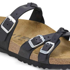 Franca Braided Oiled Leather Black