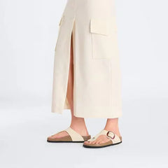 Gizeh Big Buckle Natural Leather Nubuck