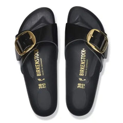 Madrid Big Buckle Natural Leather Patent