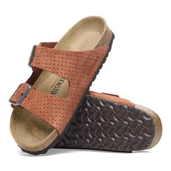 Arizona Suede Embossed Dotted Burnt Orange